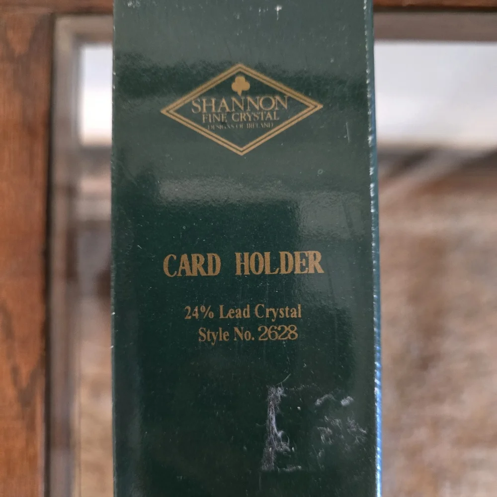NEW-Lead Crystal Businesses Card Holder By Shannon Fine Crystal Of Ireland